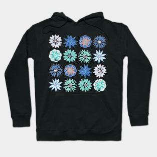 Bluish Summer Flowers Hoodie